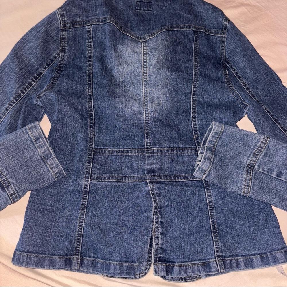 Pristine Jeans USA Denim Jean jacket Gold accents size medium - Picture 5 of 6